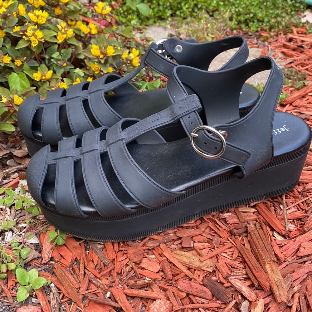 Jeffrey Campbell platform jelly sandal